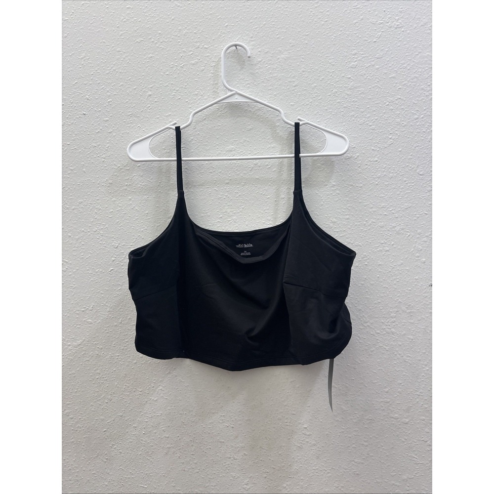 Women's Plus Size Triangle Cup Sweater Tiny Tank Top - Wild Fable Black 2X